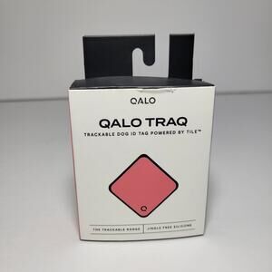 Pink QALO TRAQ Silicone ID Dog Tracker Tag Pet GPS Tracking Device - NEW